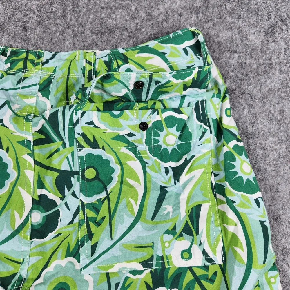 Relwen Hybrid Shorts Men 32 Green Floral Drawstring Nylon Summer Casual Outdoor